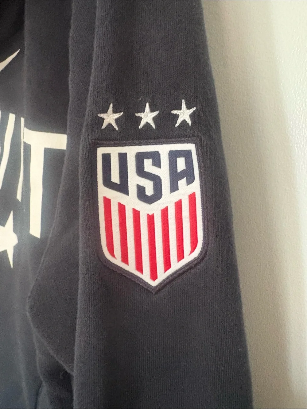 USWNT Black Pullover Hoodie with Stars